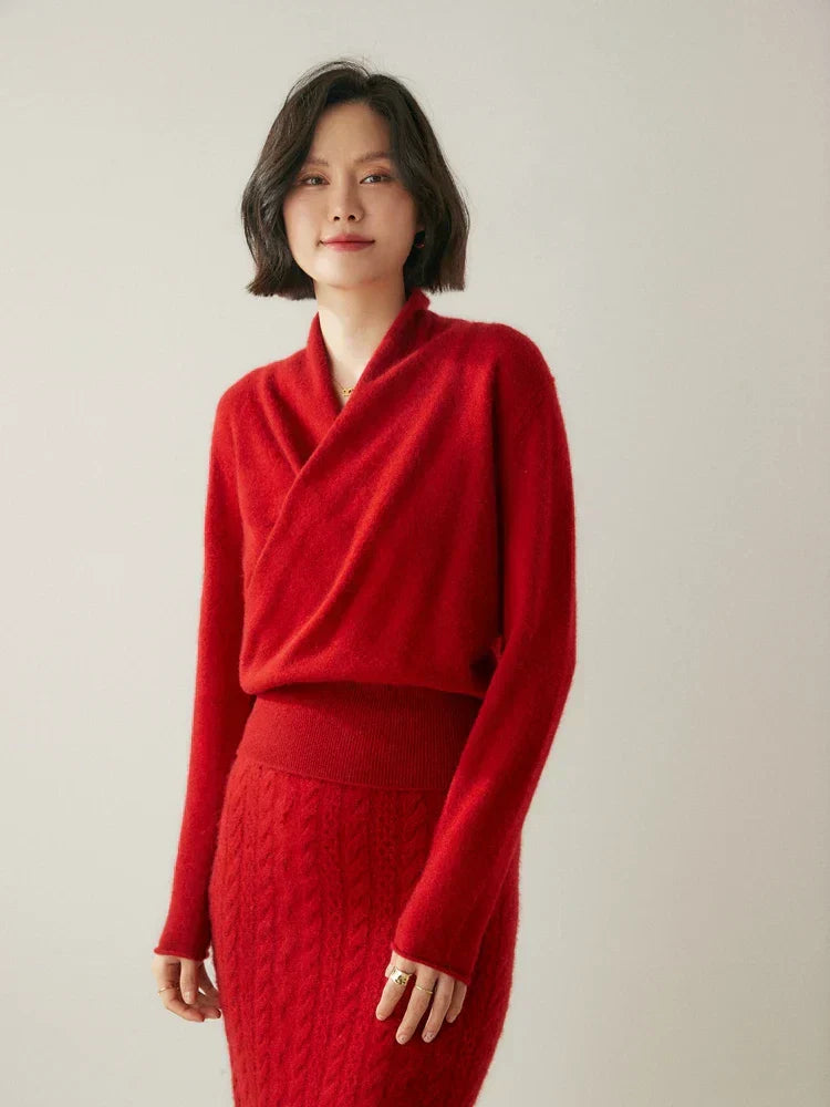 Rose | Women’s Elegant Wrap Crossover Chic Sweater