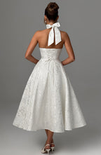 Clara | Women Wedding Guest Halter Midi Dress