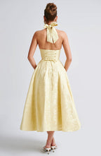 Clara | Women Wedding Guest Halter Midi Dress